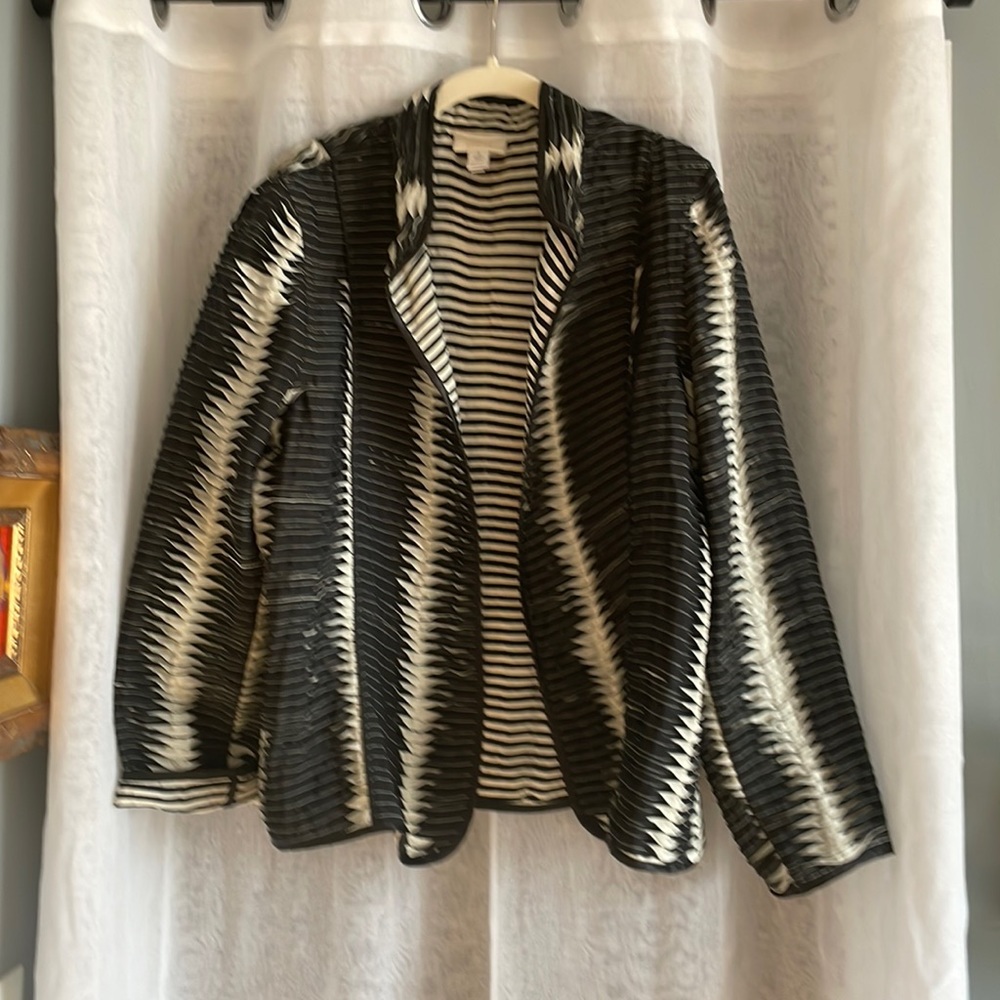 Chico’s Black and cream jacket, size 3